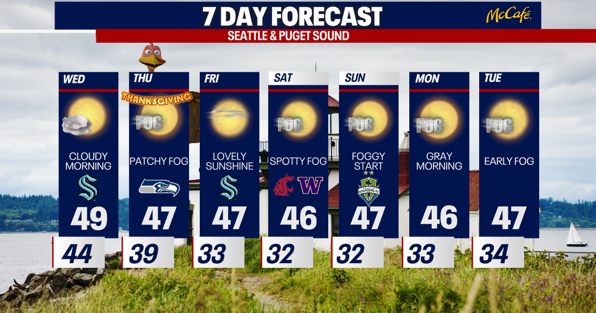 Seattle weather: Cool, foggy and sunny Thanksgiving ahead | FOX 13 Seattle