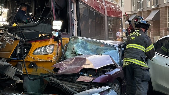 Driver of sedan accused of vehicular homicide in deadly Seattle bus crash