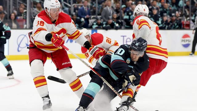 Sharangovich, Backlund score early in 3rd, Flames beat Kraken 6-3