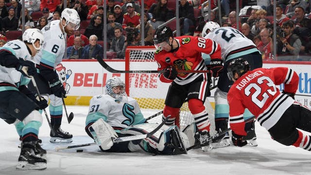 Kraken fall behind early, lose 4-3 to Blackhawks