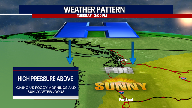 Seattle weather: Foggy mornings, sunny afternoons through Wednesday