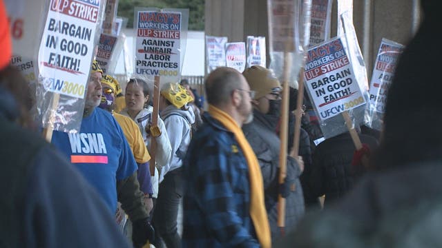 Local Macy's employees go on strike during busiest shopping weekend of the year