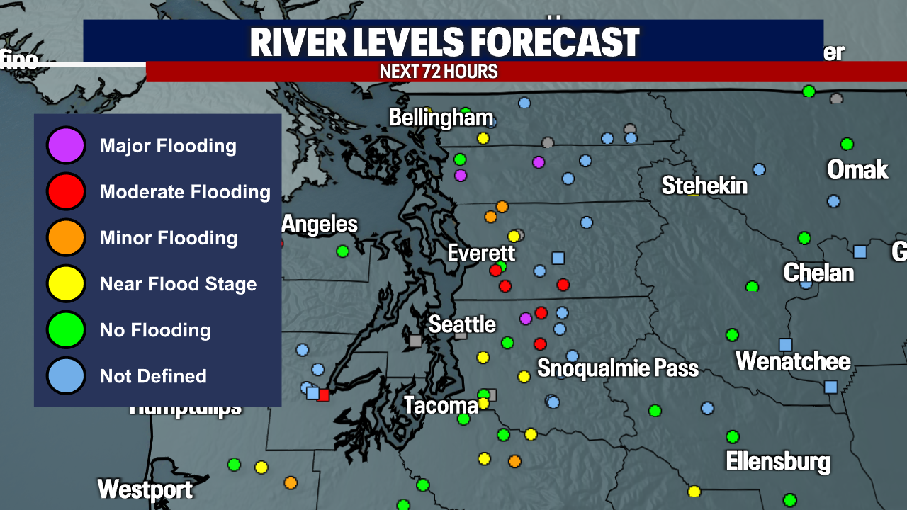 Seattle Weather Heavy Rain And Flooding Likely In Western Washington   River Level Obs 