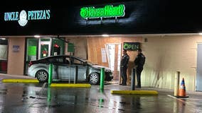Car smashes into Bothell pot shop; police searching for 6 suspects