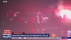 Deep water on road traps woman in car, prompting rescue in Granite Falls