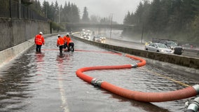 I-5 in South Sound beset with flooding, poor visibility amid heavy rainfall
