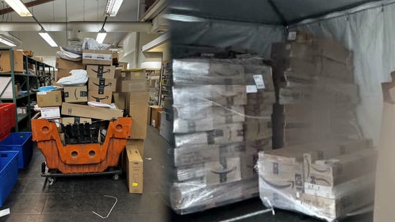 Overwhelmed with Amazon packages, San Juans post office sets up tents outside