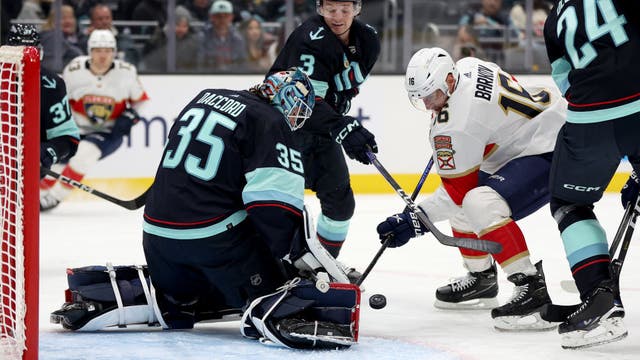 Joey Daccord makes 24 saves for first career shutout, Kraken snap eight-game skid with 4-0 win over Panthers