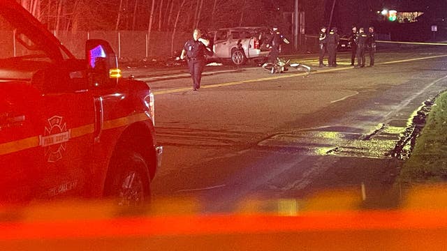 Man and boy arrested after armed carjacking ends in fiery crash