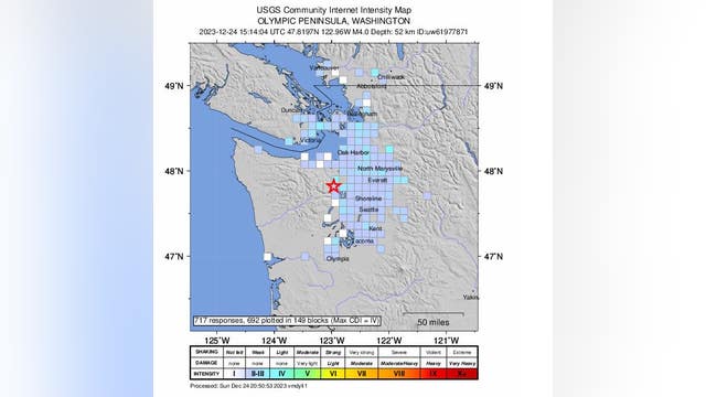 4.0 magnitude earthquake reported near Quilcene