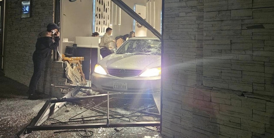 VIDEO: Car crashes into Bellevue restaurant, sends diners scrambling