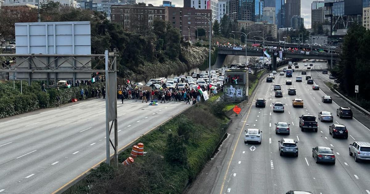 Protesters block lanes on I-5 in Seattle | FOX 13 Seattle