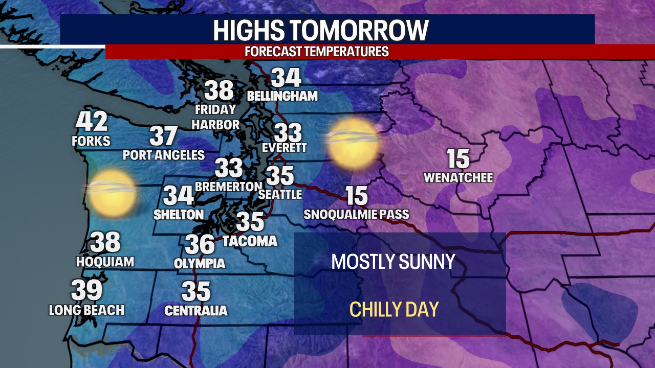 Seattle Weather Sunshine and chilly conditions again Monday