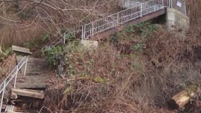 Burien residents hold 'candlelight vigil' over removal of staircase at Eagle Landing Park