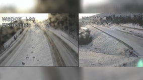 Westbound I-90 reopens near Ellensburg due to spinouts, snowy conditions