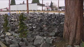 ‘They just dumped the rocks’; Puyallup spends $7,000 on boulders to deter homeless people