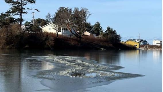 Teen rescued after falling through ice in Clallam County lagoon