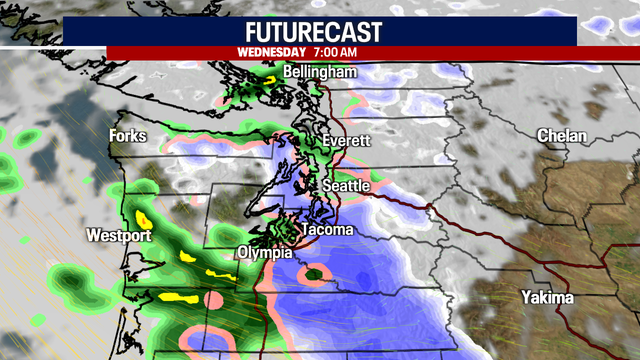 Seattle weather: Morning mixed rain/snow showers possible Wednesday