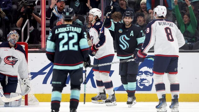 Jordan Eberle's two goals, assist in first period carries Kraken to 4-2 win over Blue Jackets