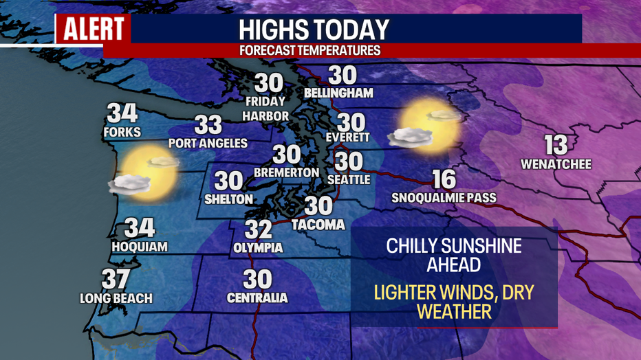 Seattle Weather: Frigid Air Remains In Western Washington Through Tuesday