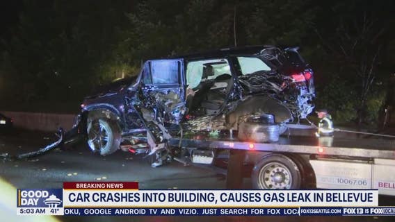 Bellevue car crash triggers gas leak, forces residents to evacuate