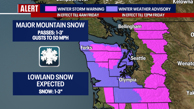 Seattle Weather: Mixed rain & snow showers to start Friday