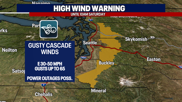 Seattle weather: Gusty foothill winds into Saturday, a few showers around