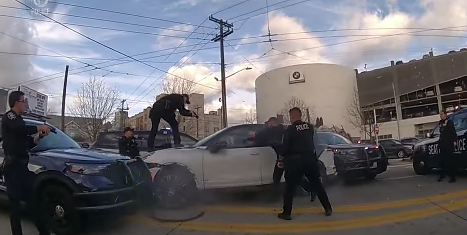 NEW VIDEO: Seattle police pursuit of drive-by shooting suspect ends in arrest