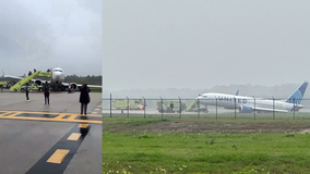 United flight goes off taxiway at Houston George Bush Intercontinental Airport