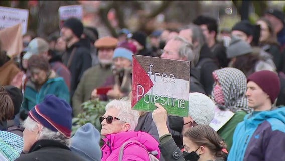 Denny Park fills with protestors calling for ceasefire in Gaza