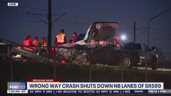 Driver dies after wrong-way crash on SR 599 in Tukwila