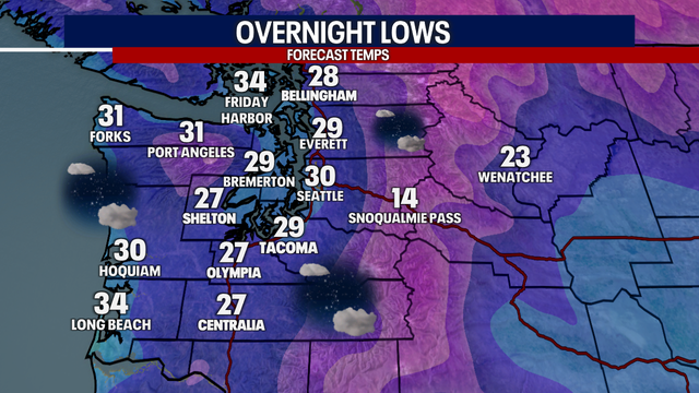 Seattle Weather: Chilly start Wednesday, mostly dry skies