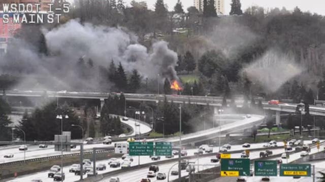 Brush fire breaks out near I-5