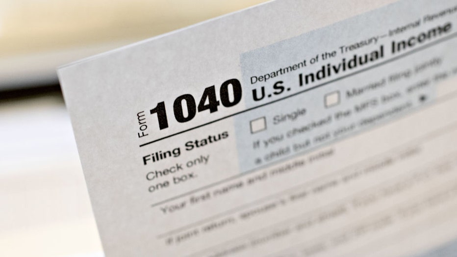 photo of 1040 U.S. tax form
