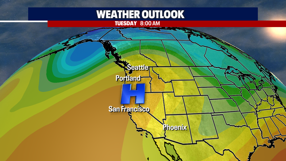 Upper level weather pattern graphic.