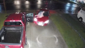 Caught on Camera: Puyallup man takes wild ride on hood of car after thieves try to run him over