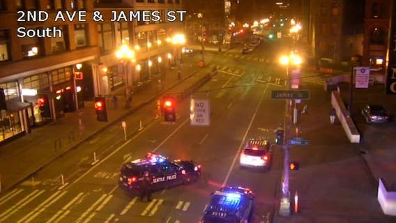 Seattle PD looking for driver who purposely ran over tents on sidewalk before police pursuit