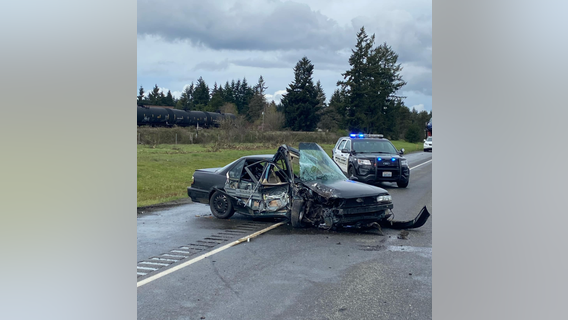 Shooting suspect arrested after wrong-way crash on I-5 near Grand Mound