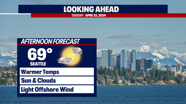 Seattle weather: Increasing clouds, warmer Tuesday