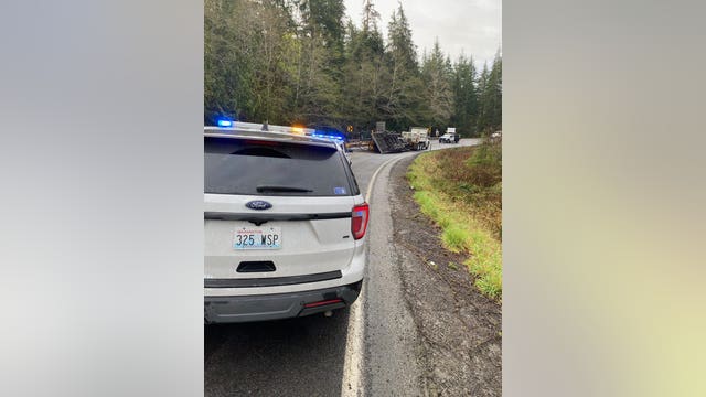 US 101 blocked south of Forks after rollover crash, hundreds of gallons of fuel spilled