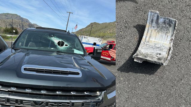 Brake drum falls off semi, flies through windshield of pickup truck in Orondo