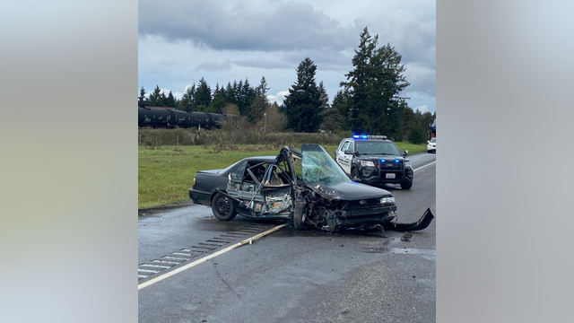 Shooting suspect arrested after wrong-way crash on I-5 near Grand Mound