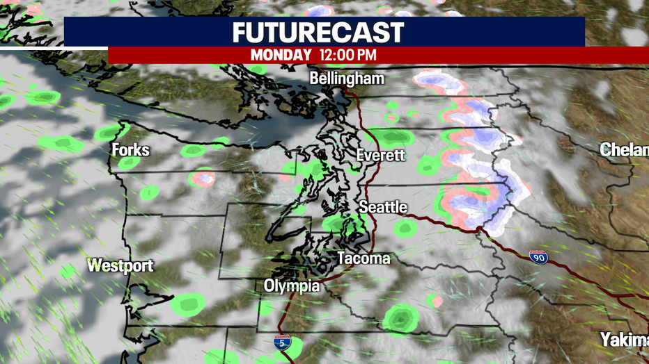 Futurecast for Western Washington midday Monday.