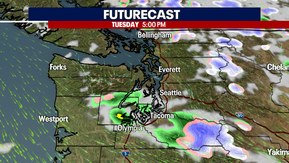 Futurecast for the Tuesday evening commute.