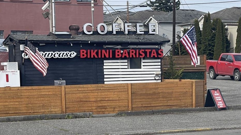 bikini baristas coffee stand