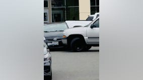 VIDEO: Shocked Fred Meyer shoppers watch as SUV driver rams Prius out of the way to escape Seattle Police