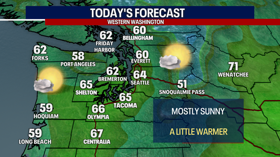 Morning clouds and afternoon sunshine Thursday in Western Washington