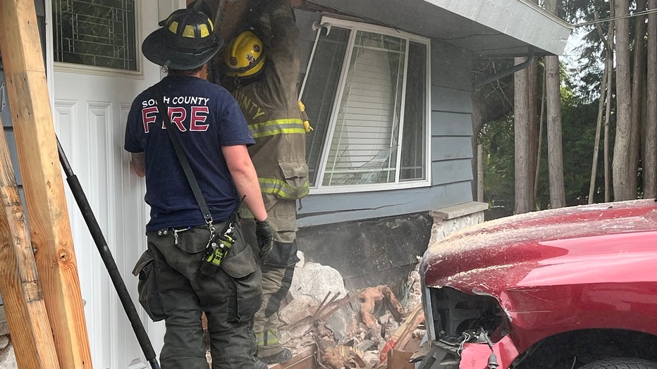 truck into home photo