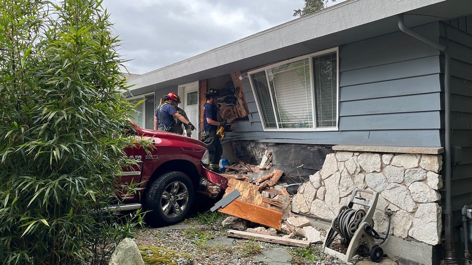 truck into home photo