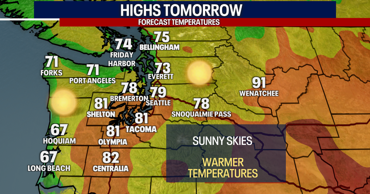 Seattle Weather: Warmer temperatures and sunshine Tuesday | FOX 13 Seattle